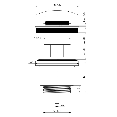 EEMAR - Siphon Clic Clac Semi Automatique OR