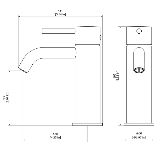 EEMAR-Mitigeur de lavabo Trama chrome noir brossé