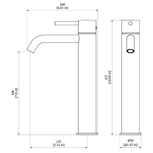 EEMAR-Mitigeur lavabo Trama chrome noir brossé haut