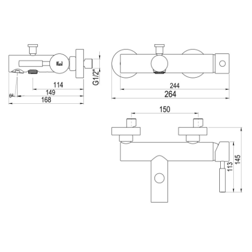 EEMAR-Mitigeur bain-douche avec accessoires Theo City